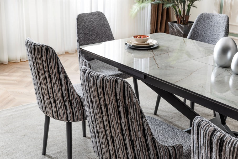 Veratti Mobilya Verattı Atlas Lagina Ekstra Geniş Açılabilir Lüks Yemek Masası Takımı