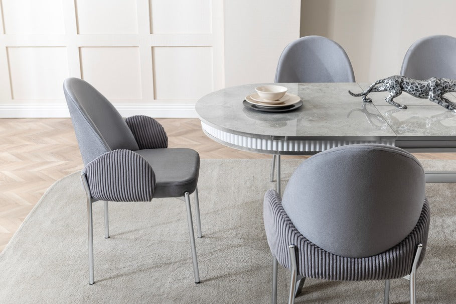 Verattı Roma Rampla Açılabilir Lüks Yemek Masası Takımı