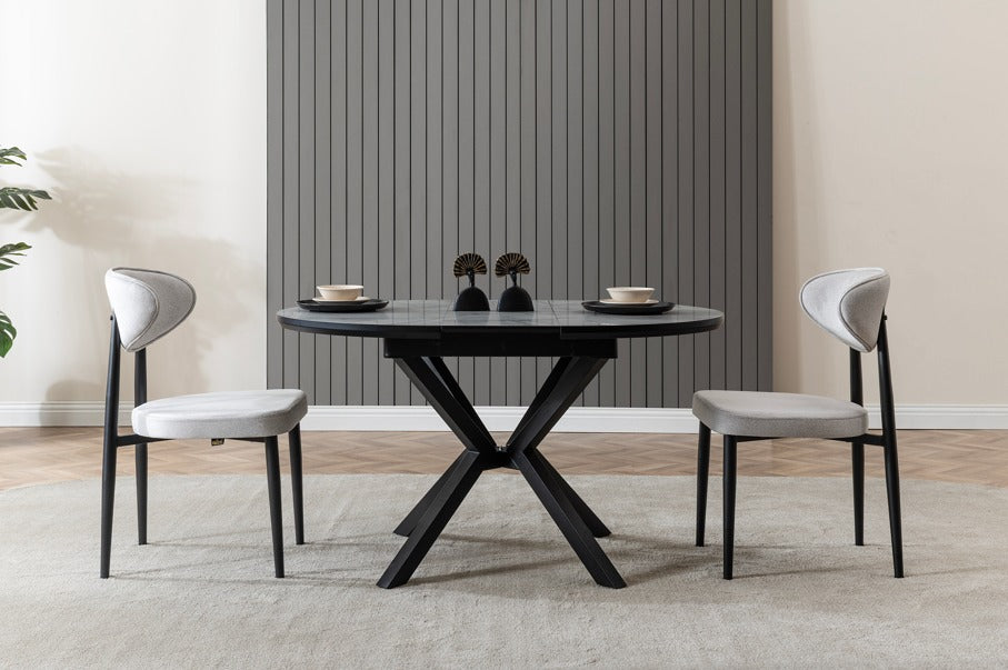 Veratti Mobilya Verattı Luna Lagina Karakteristik Tasarım Açılabilir Lüks Kare Yemek Masası Takımı