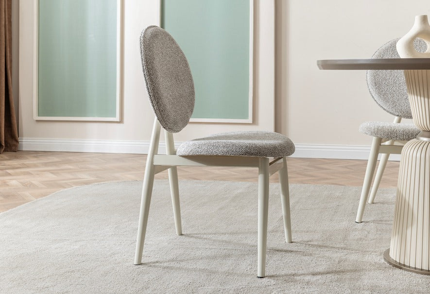 Veratti Mobilya Verattı Rio Traverten Doğal Dokulu Kompakt Lüks Kare Yemek Masası Takımı (90x90 cm)