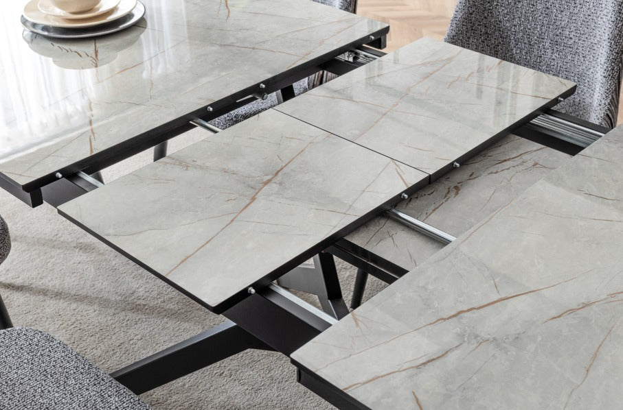 Veratti Mobilya Verattı Atlas Lagina Ekstra Geniş Açılabilir Lüks Yemek Masası Takımı