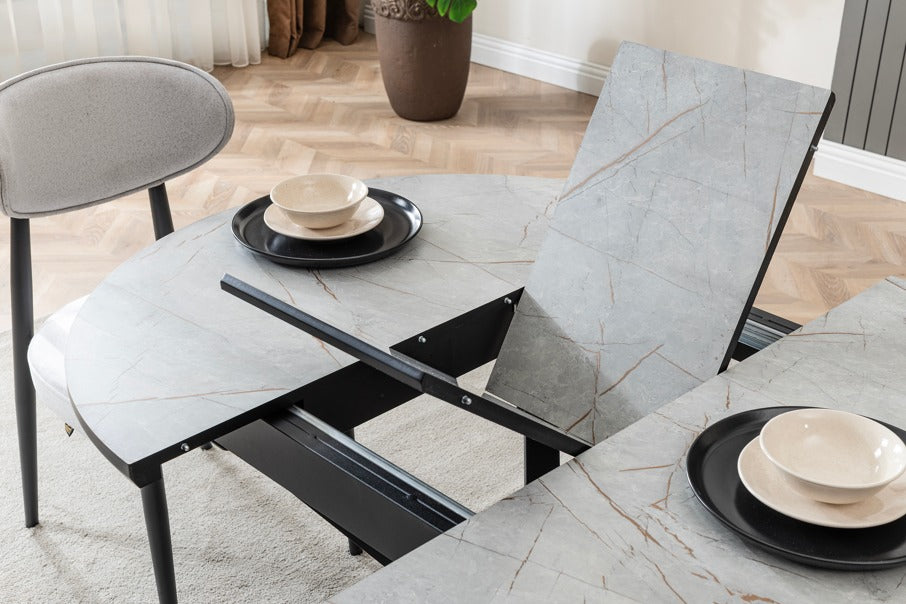 Veratti Mobilya Verattı Luna Lagina Karakteristik Tasarım Açılabilir Lüks Kare Yemek Masası Takımı