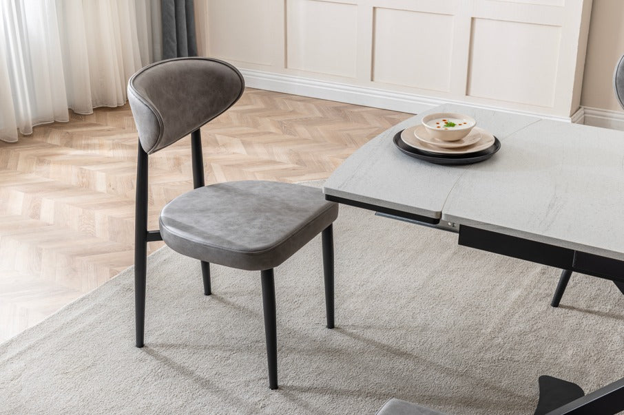 Veratti Mobilya Verattı Lazio Yenisey Avangart Tasarım Genişleyebilen Lüks Yemek Masası Takımı