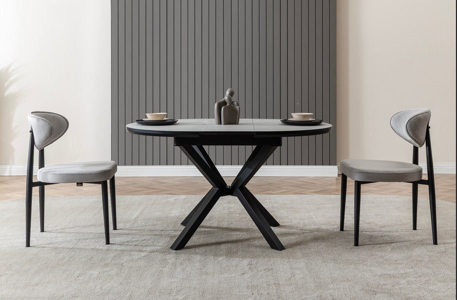 Veratti Mobilya Verattı Luna Yenisey Avangart Tasarım Açılabilir Lüks Kare Yemek Masası Takımı