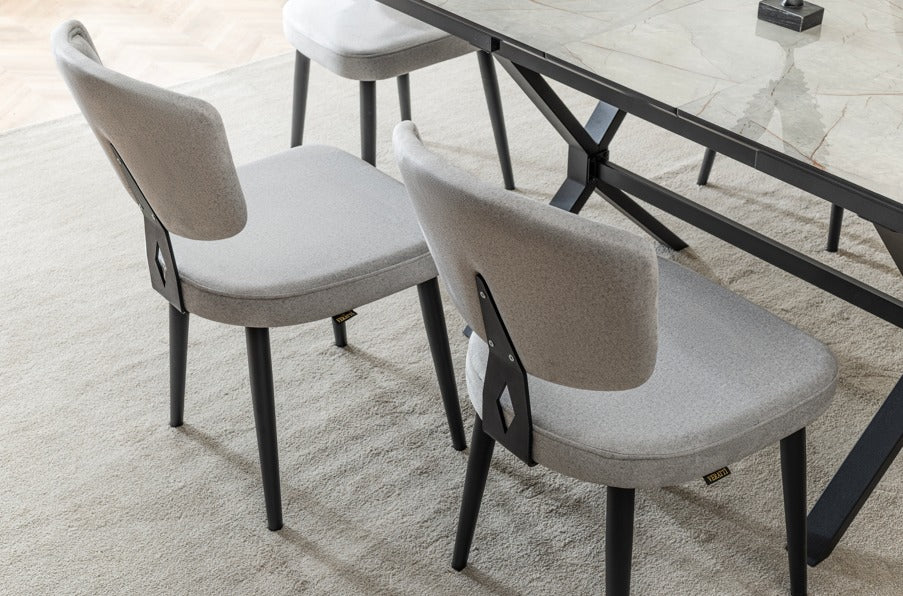 Veratti Mobilya Verattı Liva Lagina Kompakt ve Açılabilir Lüks Yemek Masası Takımı