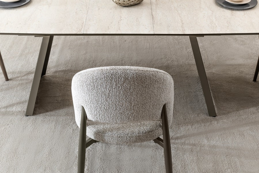 Verattı Gucci Traverten Doğal Dokulu Açılabilir Lüks Yemek Masası Takımı