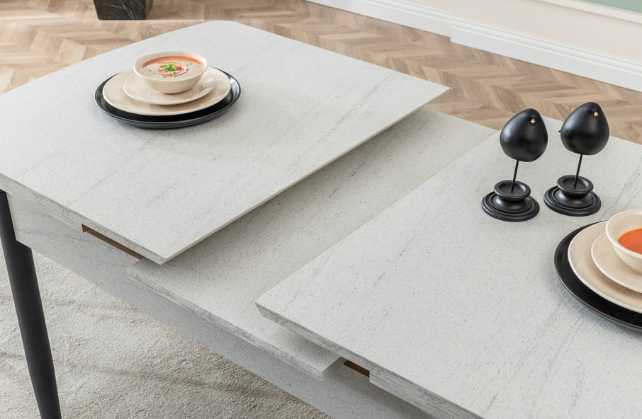 Verattı Pera Yenisey Avangart Tasarım Açılabilir Lüks Yemek Masası Takımı