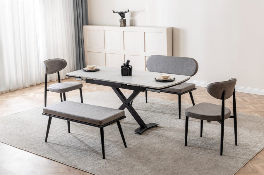Verattı Lazio Yenisey Avangart Tasarım Genişleyebilen Lüks Yemek Masası Takımı