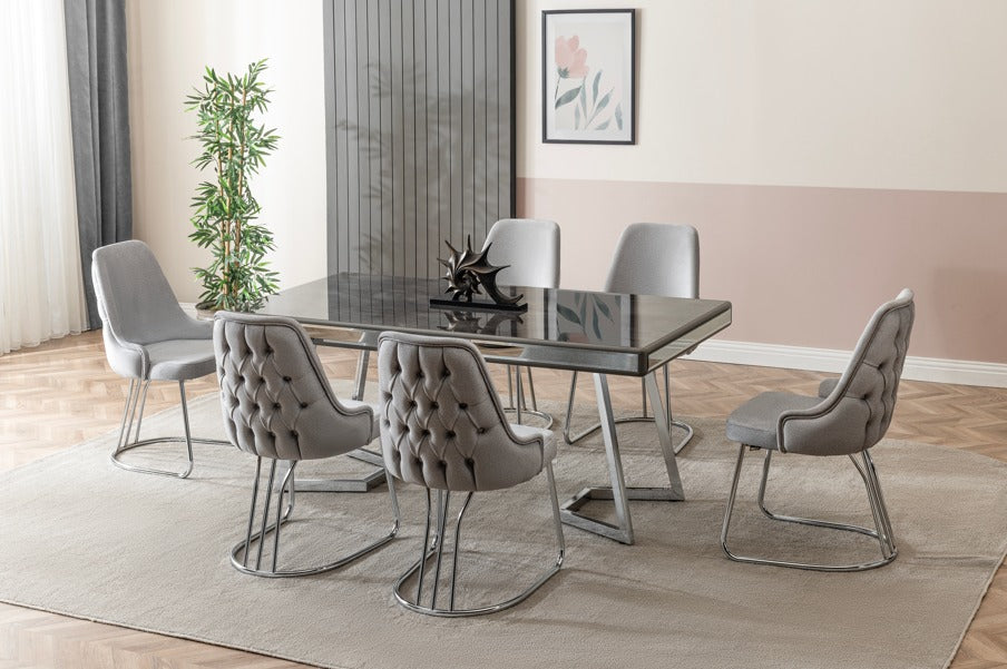 Verattı Berlin Irony Modern İhtişamlı Lüks Yemek Masası Takımı