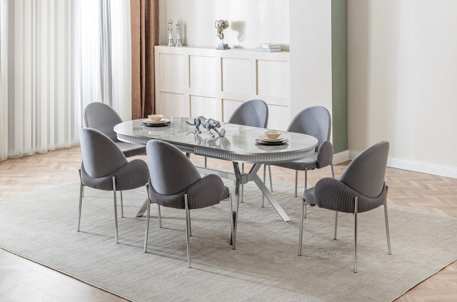 Verattı Roma Rampla Açılabilir Lüks Yemek Masası Takımı