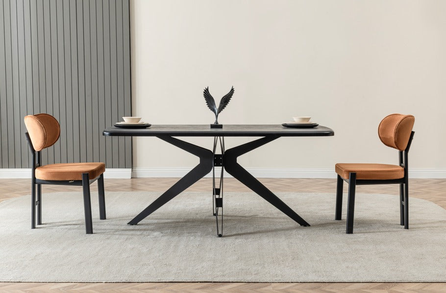 Veratti Mobilya Verattı Barcelona Siyah Modern ve Lüks Yemek Masası Takımı