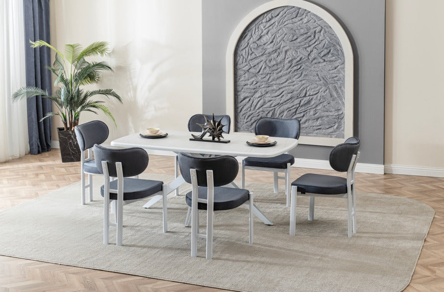 Veratti Mobilya Verattı Barcelona Yenisey Modern ve Avangart Lüks Yemek Masası Takımı