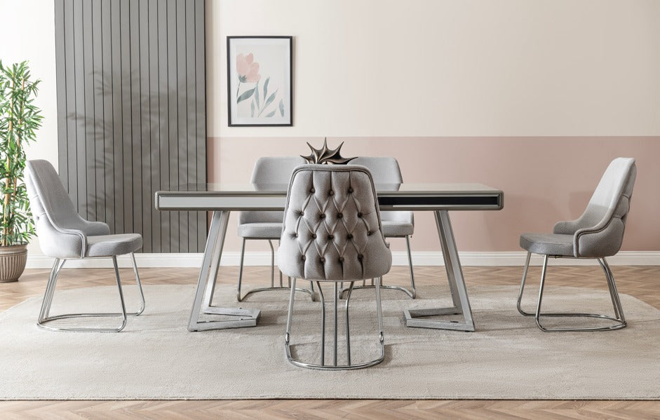 Verattı Berlin Irony Modern İhtişamlı Lüks Yemek Masası Takımı