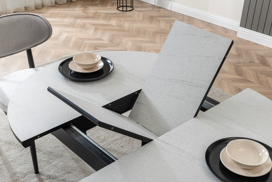 Verattı Luna Yenisey Avangart Tasarım Açılabilir Lüks Kare Yemek Masası Takımı