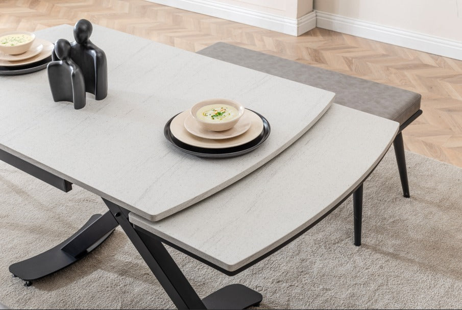 Veratti Mobilya Verattı Lazio Yenisey Avangart Tasarım Genişleyebilen Lüks Yemek Masası Takımı