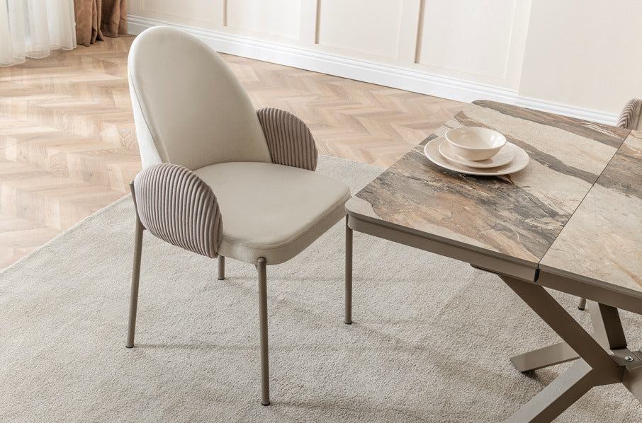 Verattı Zenit Gaia Kompakt ve Açılabilir Lüks Kare Yemek Masası Takımı