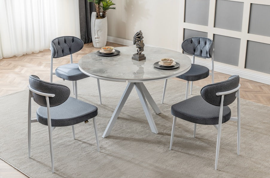 Verattı Royal Rampla Karakteristik Tasarım Açılabilir Lüks Yemek Masası Takımı