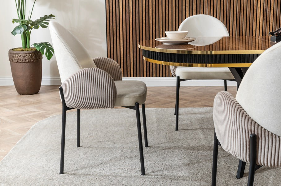 Verattı Roma Ceviz Açılabilir Lüks Yemek Masası Takımı