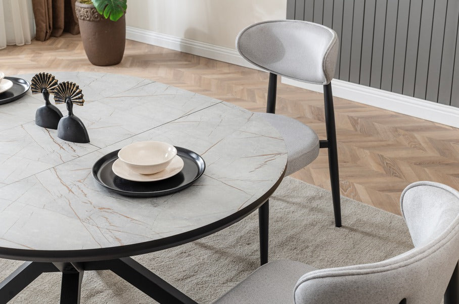 Veratti Mobilya Verattı Luna Lagina Karakteristik Tasarım Açılabilir Lüks Kare Yemek Masası Takımı