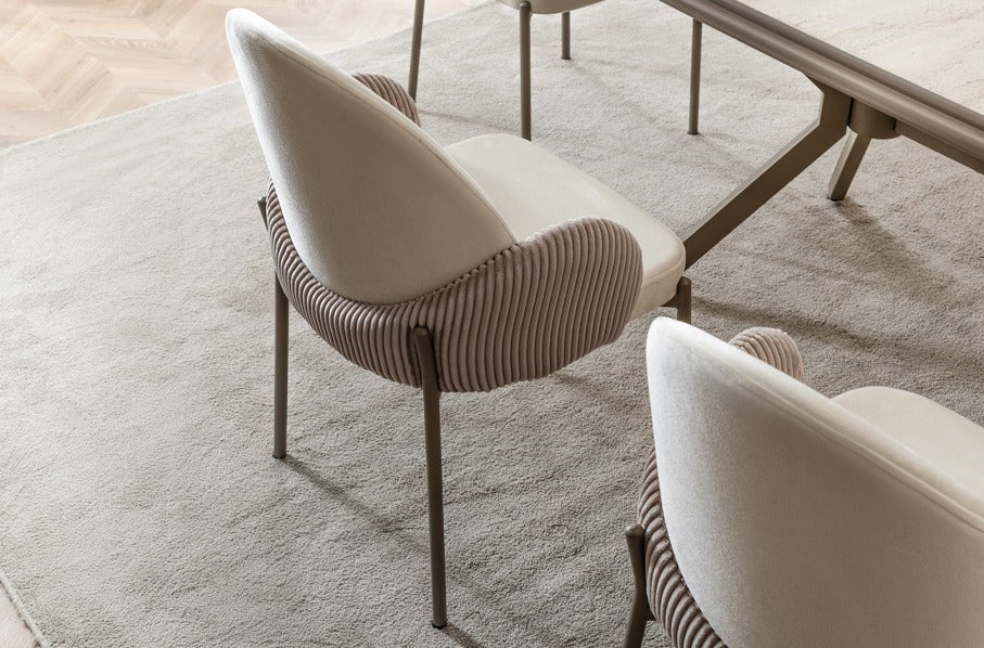 Verattı Madrid Traverten Dokulu Lüks Yemek Masası Takımı