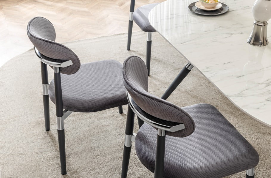 Veratti Mobilya Verattı Tesla Marmo Mermer Dokulu Lüks Yemek Masası Takımı