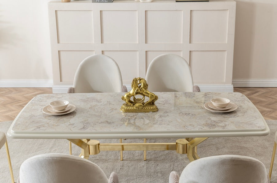 Verattı Real Silves Geniş Tasarım Lüks Yemek Masası Takımı