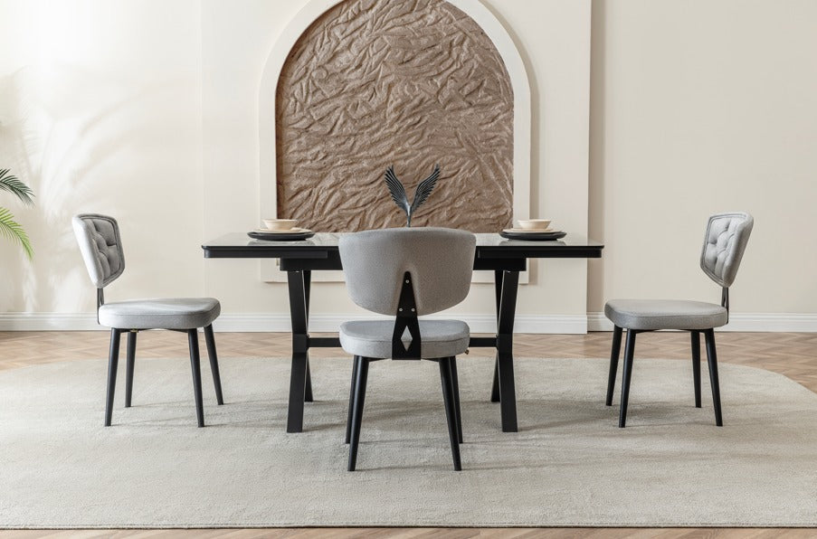 Verattı Liva Lagina Kompakt ve Açılabilir Lüks Yemek Masası Takımı